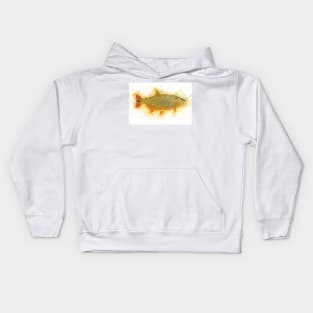 Golden DORADO River Monster Watercolor Art for the Fishing Lovers and Anglers Kids Hoodie